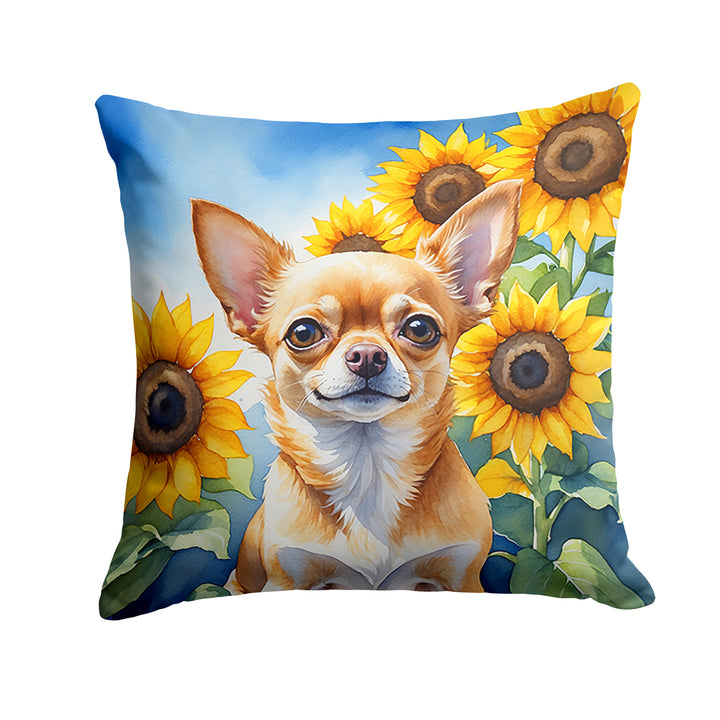 Yorkshire Terrier in Sunflowers Throw Pillow Image 4