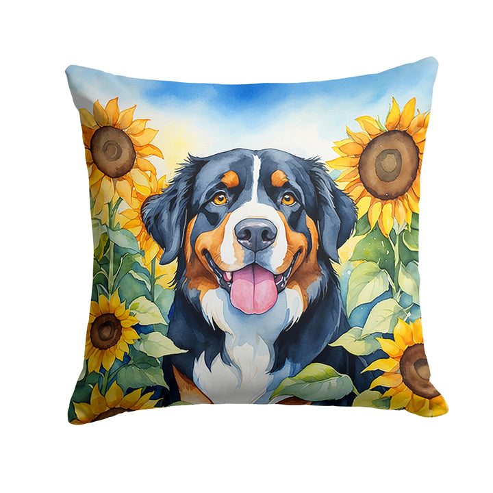 Yorkshire Terrier in Sunflowers Throw Pillow Image 5