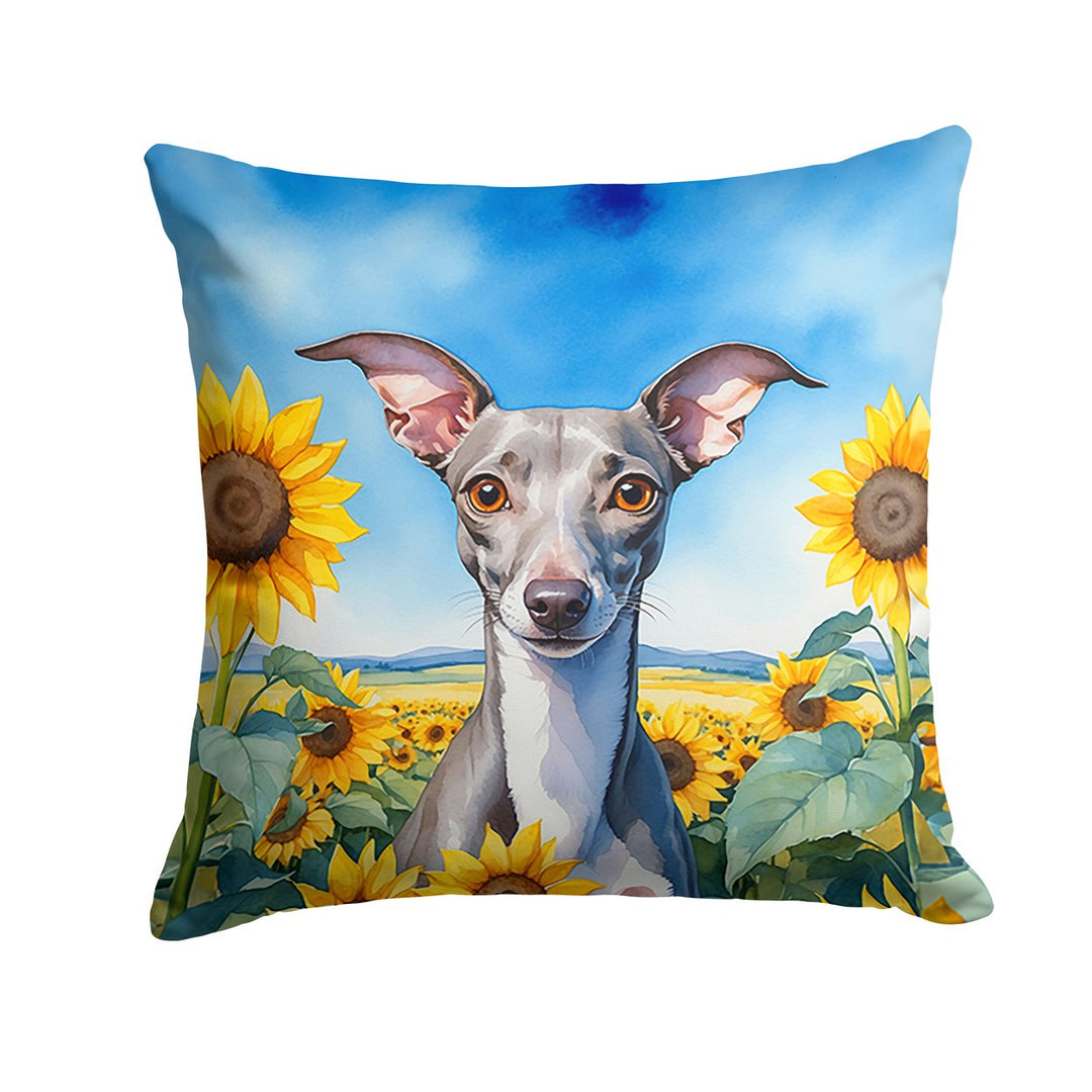 Yorkshire Terrier in Sunflowers Throw Pillow Image 4