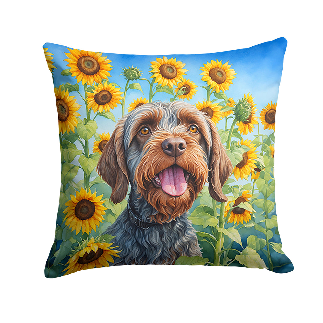 Yorkshire Terrier in Sunflowers Throw Pillow Image 7