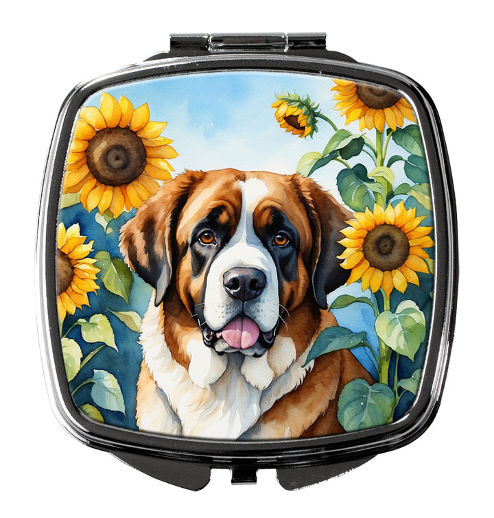 Yorkshire Terrier in Sunflowers Compact Mirror Image 3