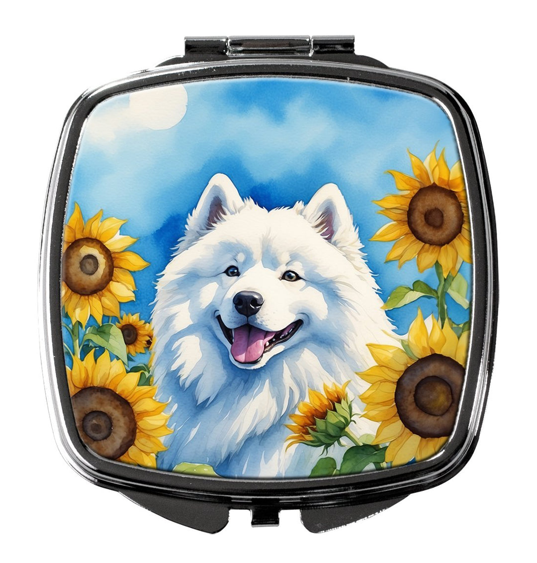 Yorkshire Terrier in Sunflowers Compact Mirror Image 1