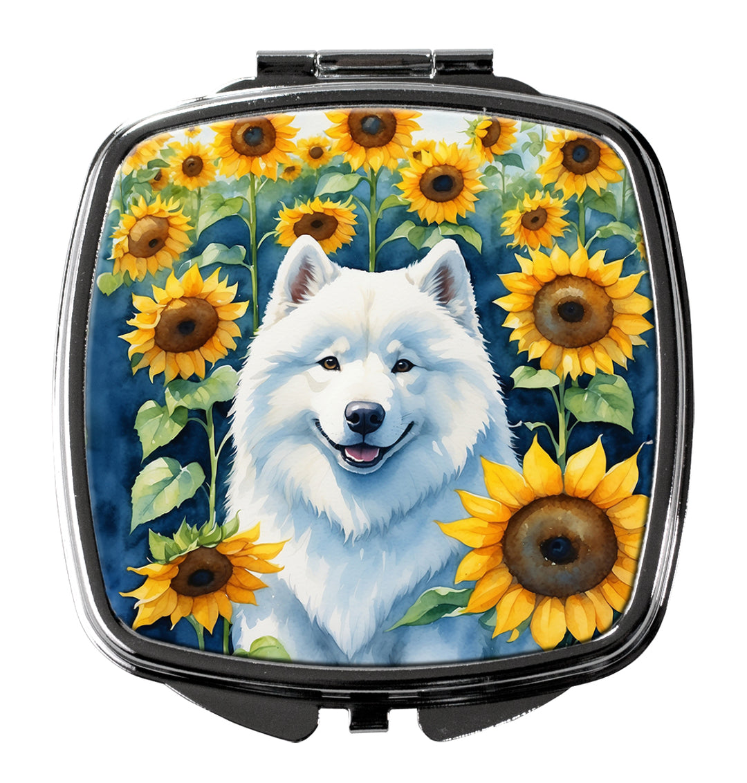 Yorkshire Terrier in Sunflowers Compact Mirror Image 6