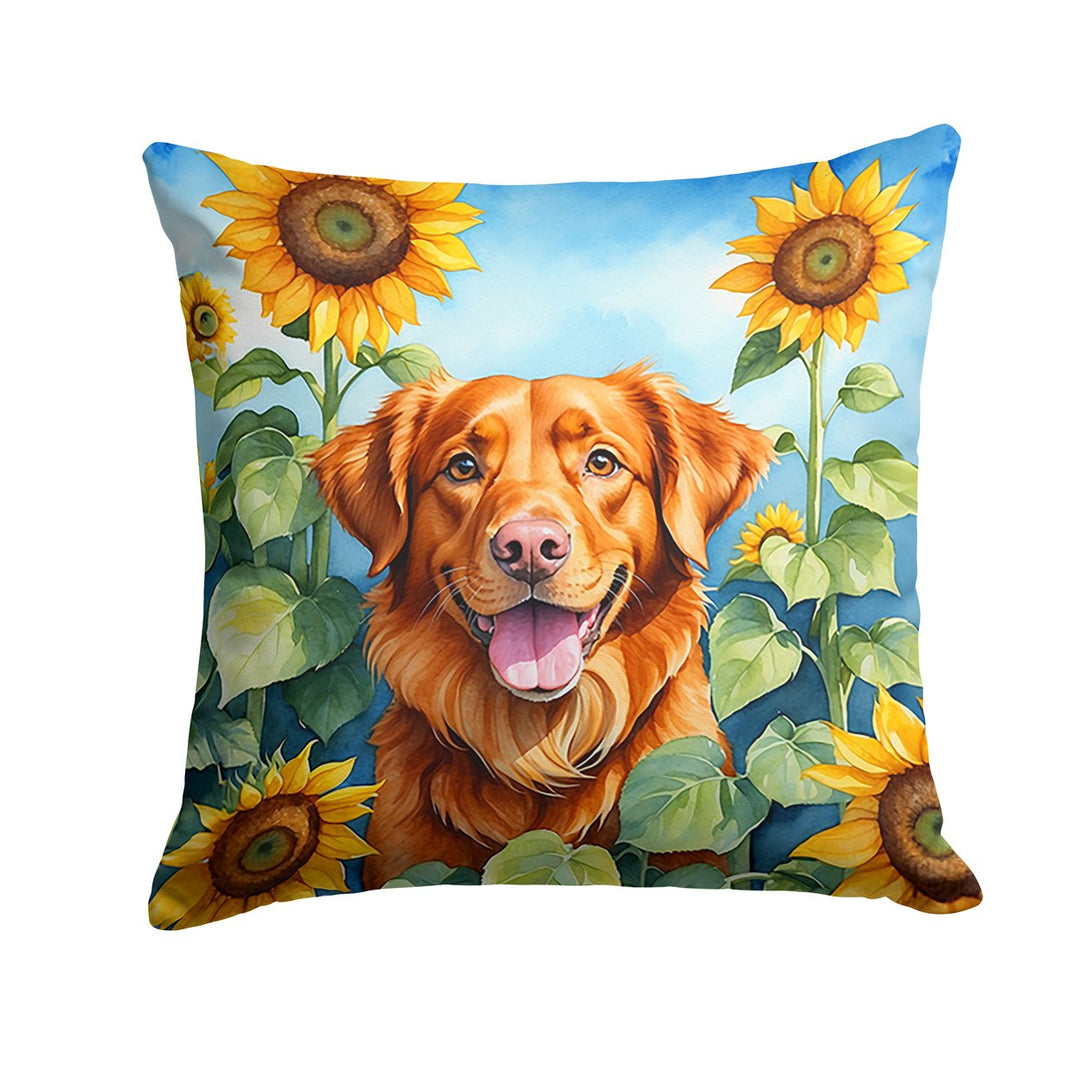 Yorkshire Terrier in Sunflowers Throw Pillow Image 1