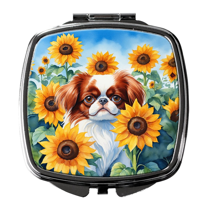Yorkshire Terrier in Sunflowers Compact Mirror Image 6