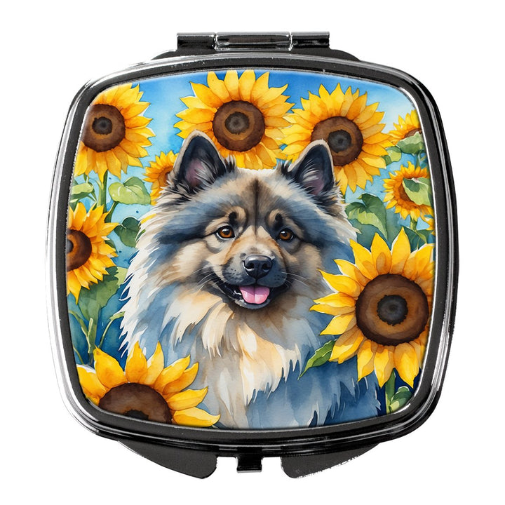 Yorkshire Terrier in Sunflowers Compact Mirror Image 7