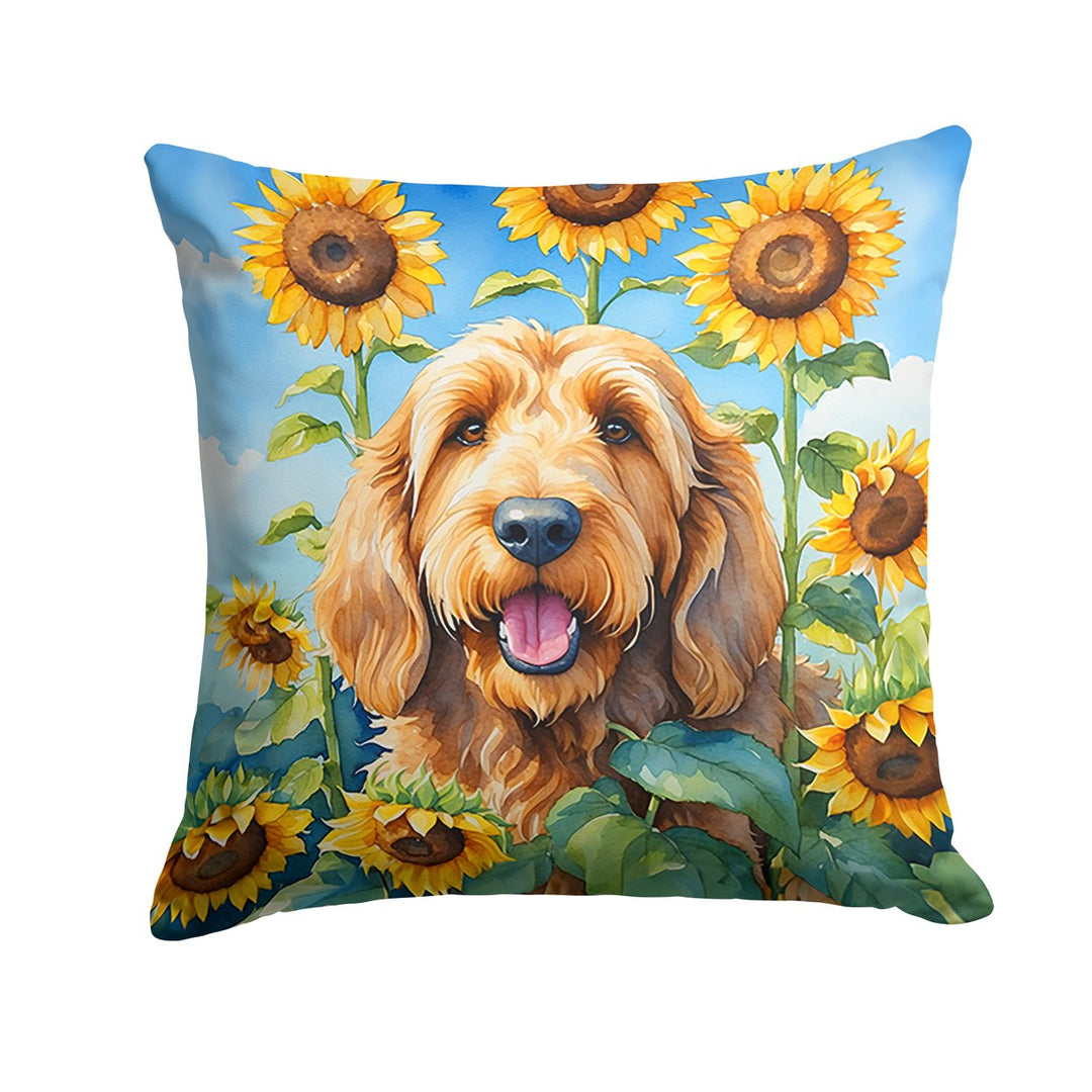 Yorkshire Terrier in Sunflowers Throw Pillow Image 12
