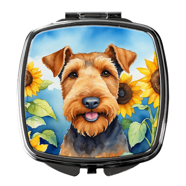 Yorkshire Terrier in Sunflowers Compact Mirror Image 3