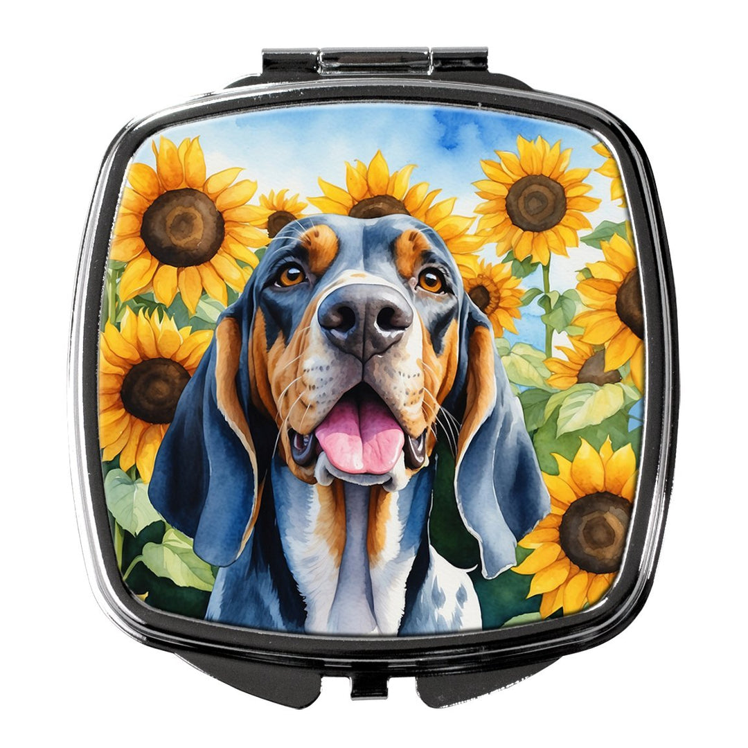 Yorkshire Terrier in Sunflowers Compact Mirror Image 1