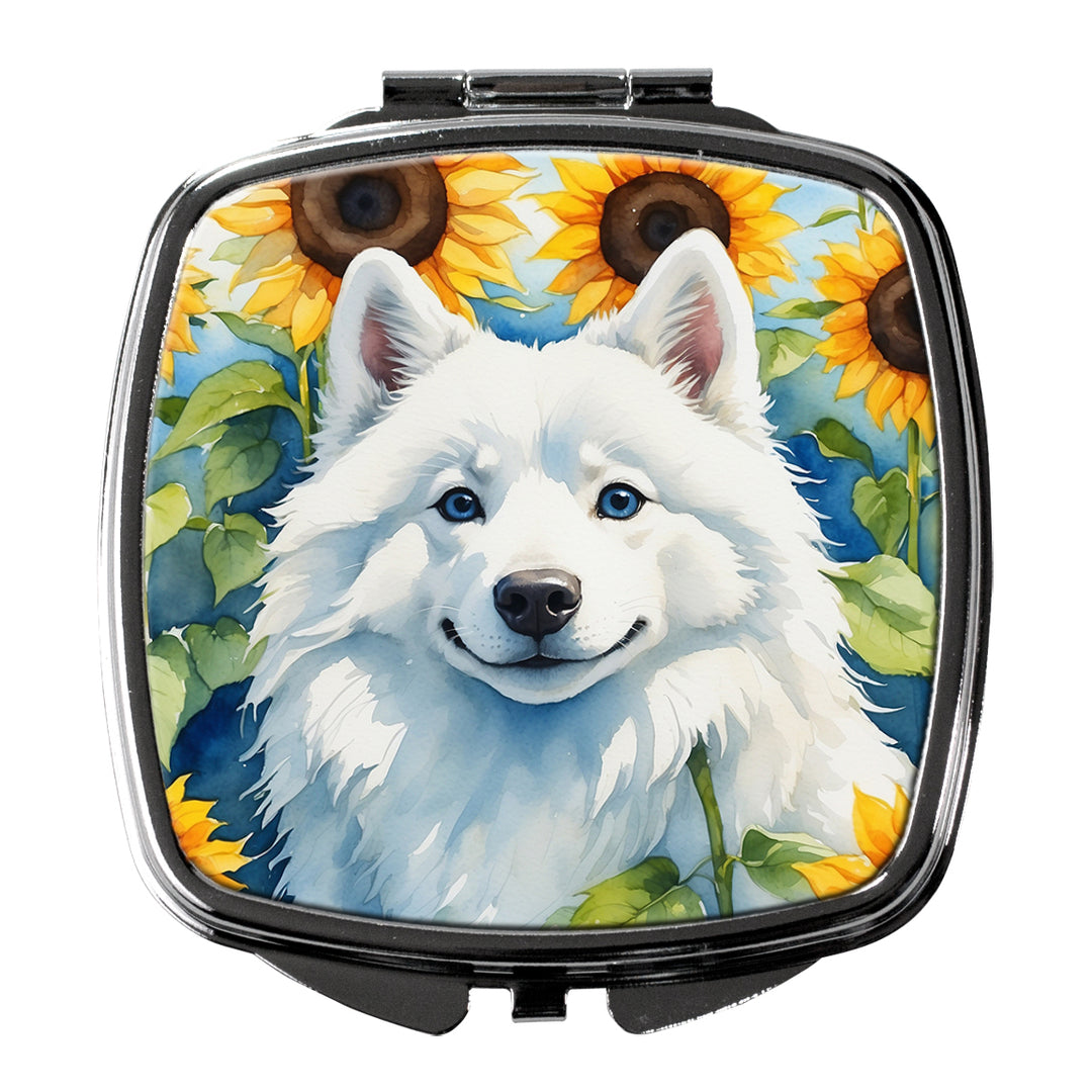 Yorkshire Terrier in Sunflowers Compact Mirror Image 9