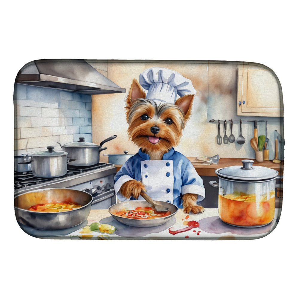 Yorkie Yorkshire Terrier The Chef Dish Drying Mat Image 2