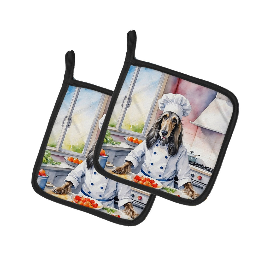 Yorkie Yorkshire Terrier The Chef Pair of Pot Holders Image 1