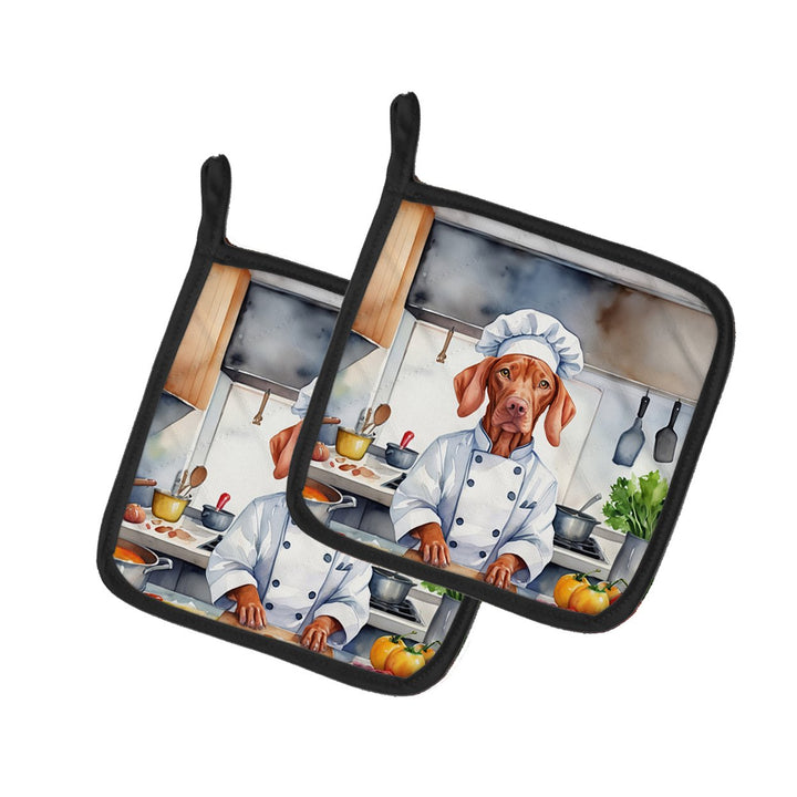 Yorkie Yorkshire Terrier The Chef Pair of Pot Holders Image 1