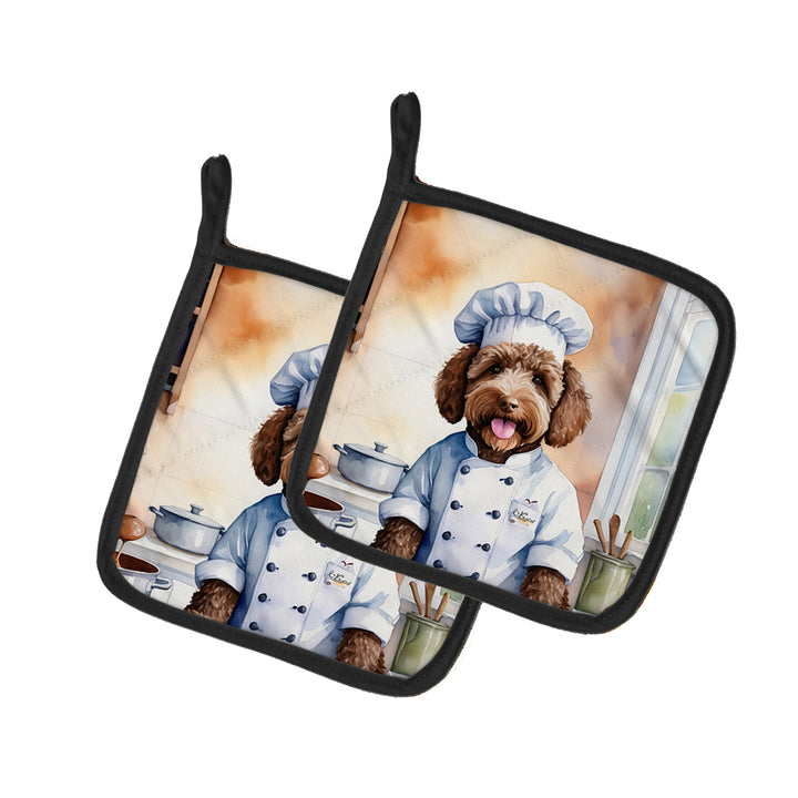 Yorkie Yorkshire Terrier The Chef Pair of Pot Holders Image 2