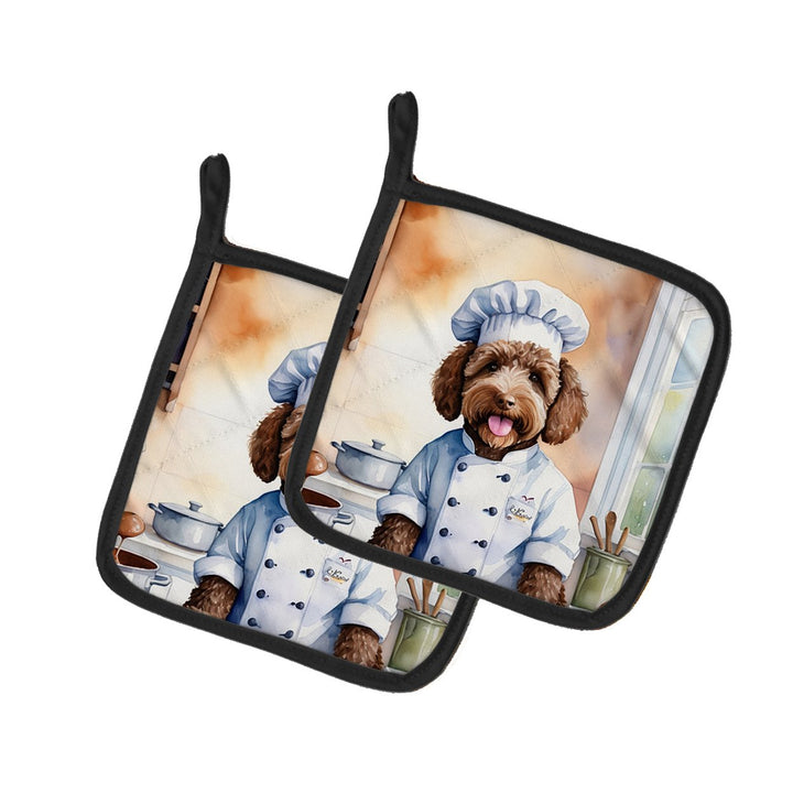 Yorkie Yorkshire Terrier The Chef Pair of Pot Holders Image 1