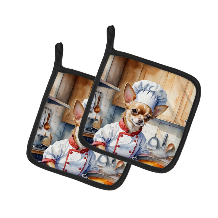 Yorkie Yorkshire Terrier The Chef Pair of Pot Holders Image 2