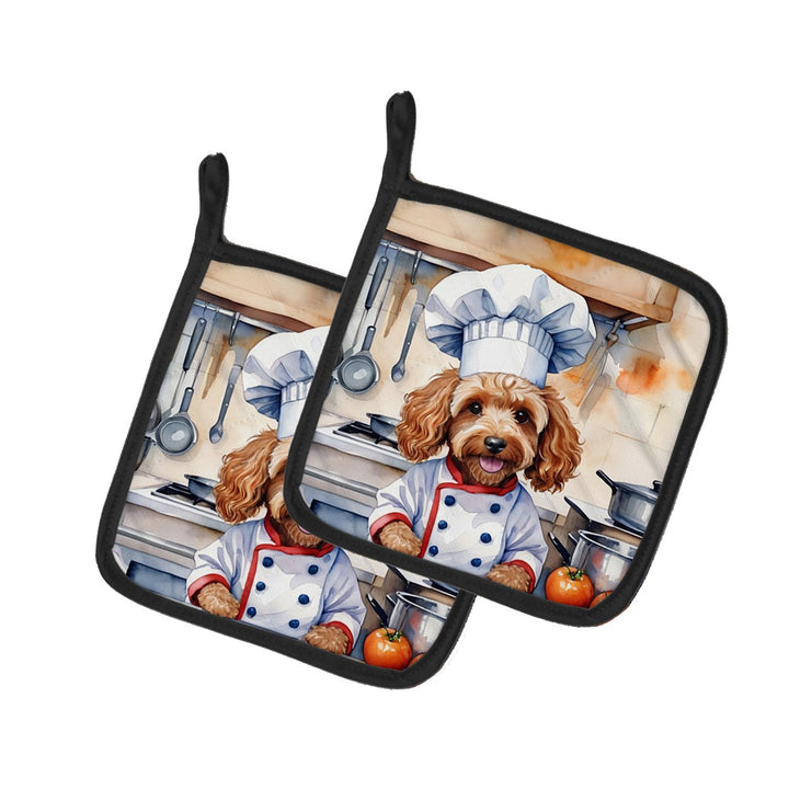 Yorkie Yorkshire Terrier The Chef Pair of Pot Holders Image 1