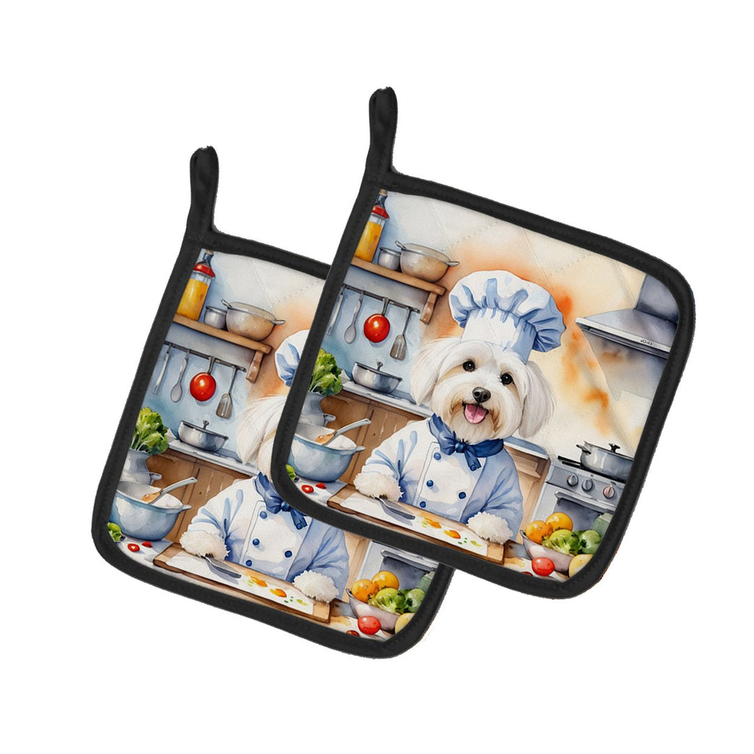 Yorkie Yorkshire Terrier The Chef Pair of Pot Holders Image 1