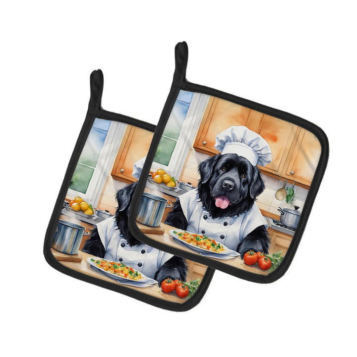 Yorkie Yorkshire Terrier The Chef Pair of Pot Holders Image 1