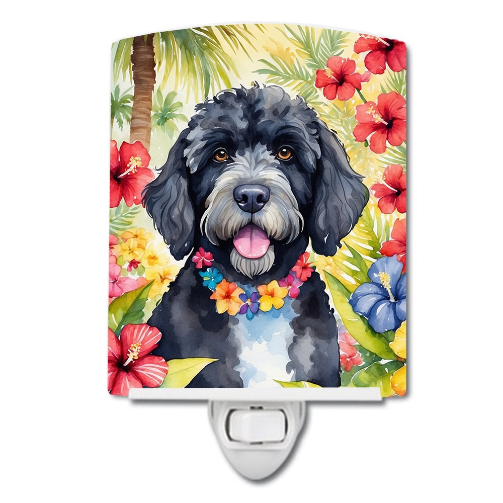 Yorkshire Terrier Luau Ceramic Night Light Image 1