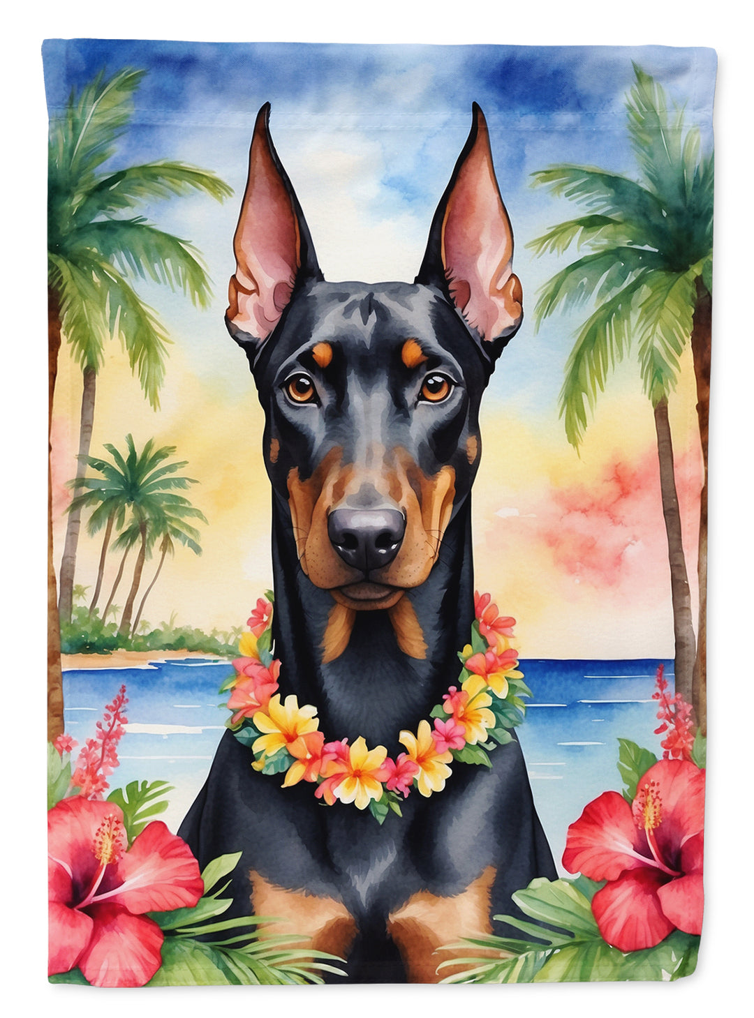 Yorkshire Terrier Luau House Flag Image 9