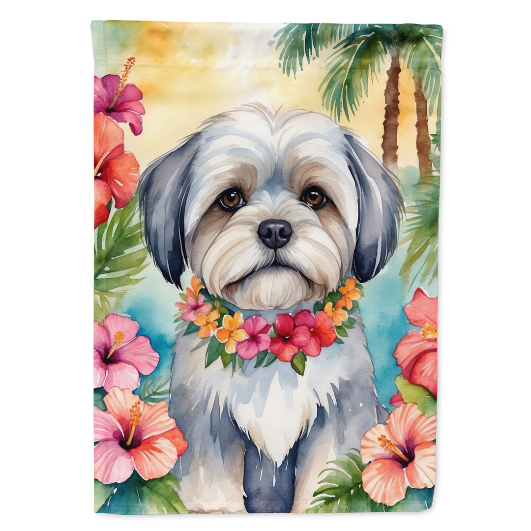 Yorkshire Terrier Luau House Flag Image 4