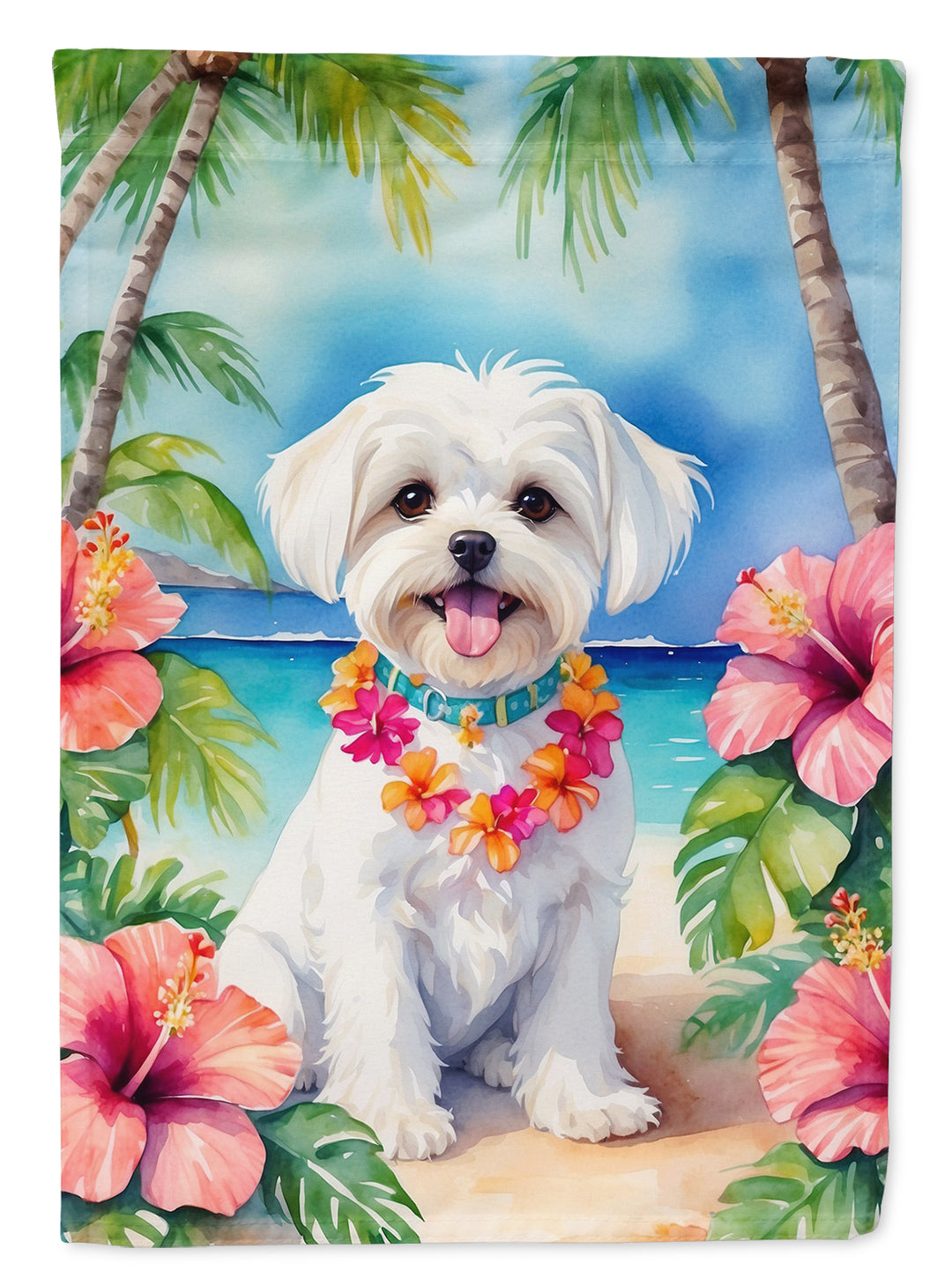 Yorkshire Terrier Luau House Flag Image 9