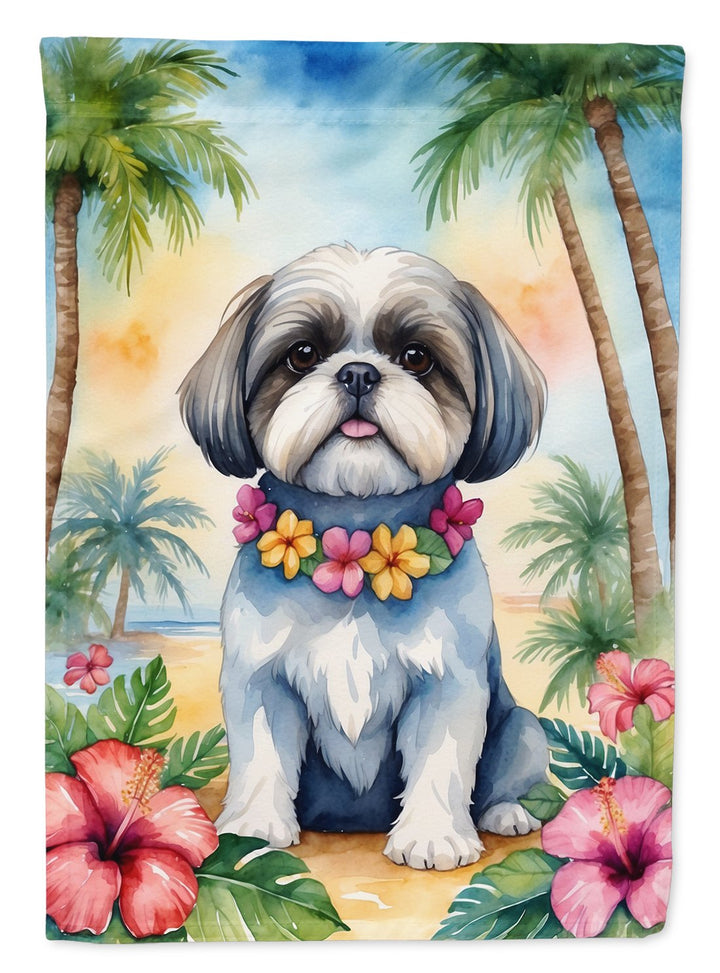 Yorkshire Terrier Luau House Flag Image 1