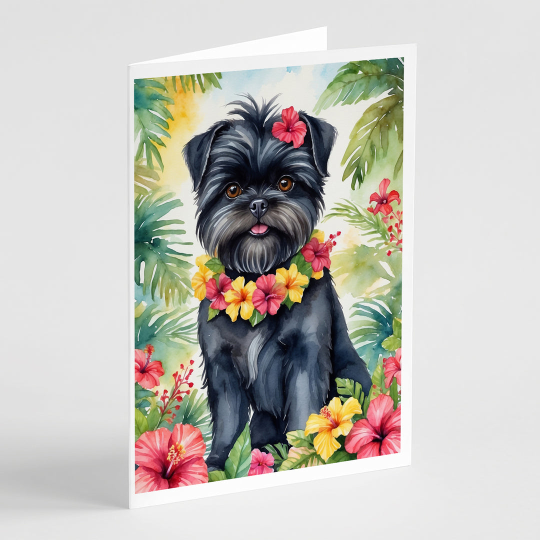 Yorkshire Terrier Luau Greeting Cards Pack of 8 Image 1