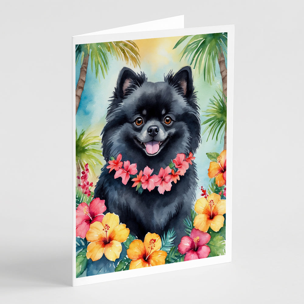 Yorkshire Terrier Luau Greeting Cards Pack of 8 Image 2