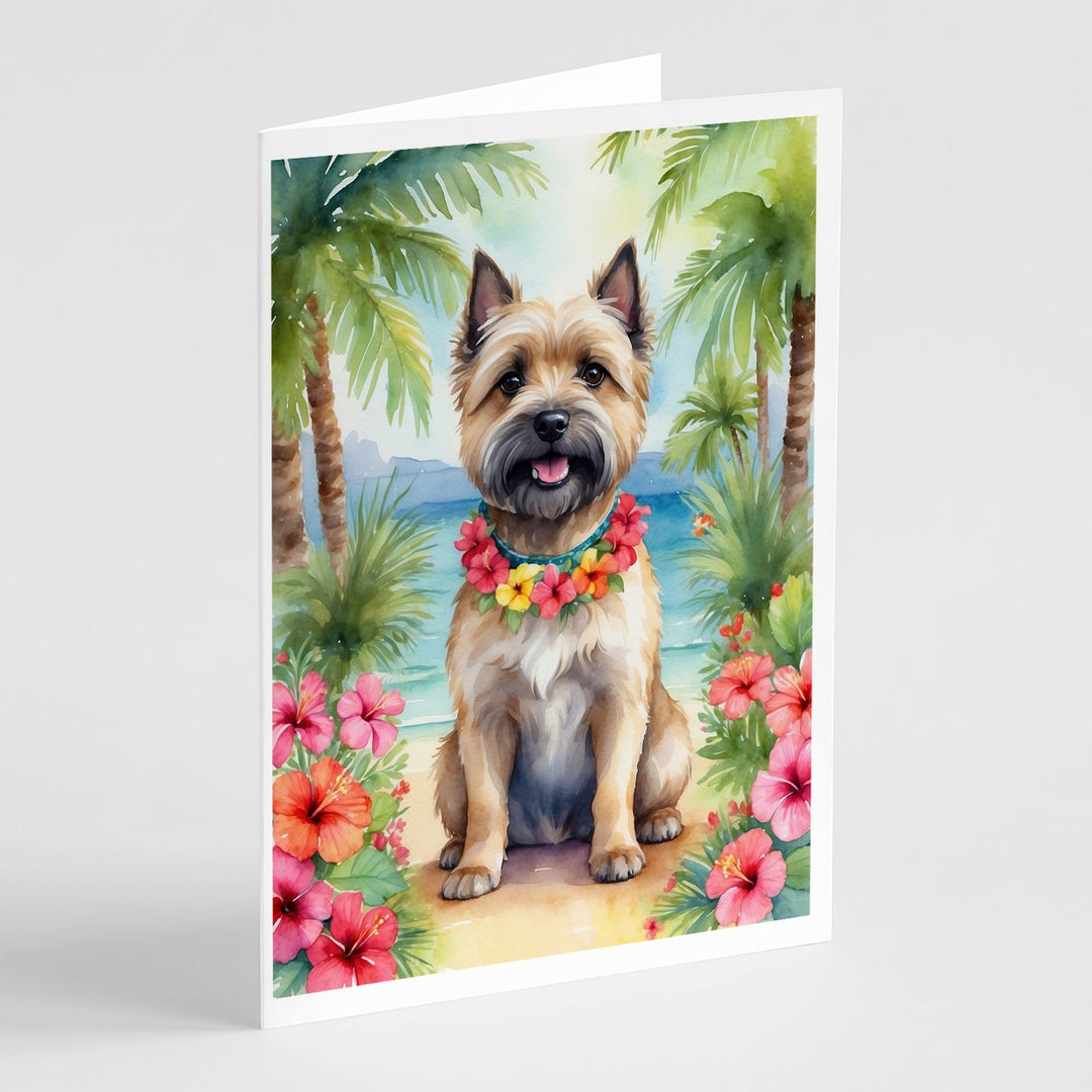 Yorkshire Terrier Luau Greeting Cards Pack of 8 Image 1