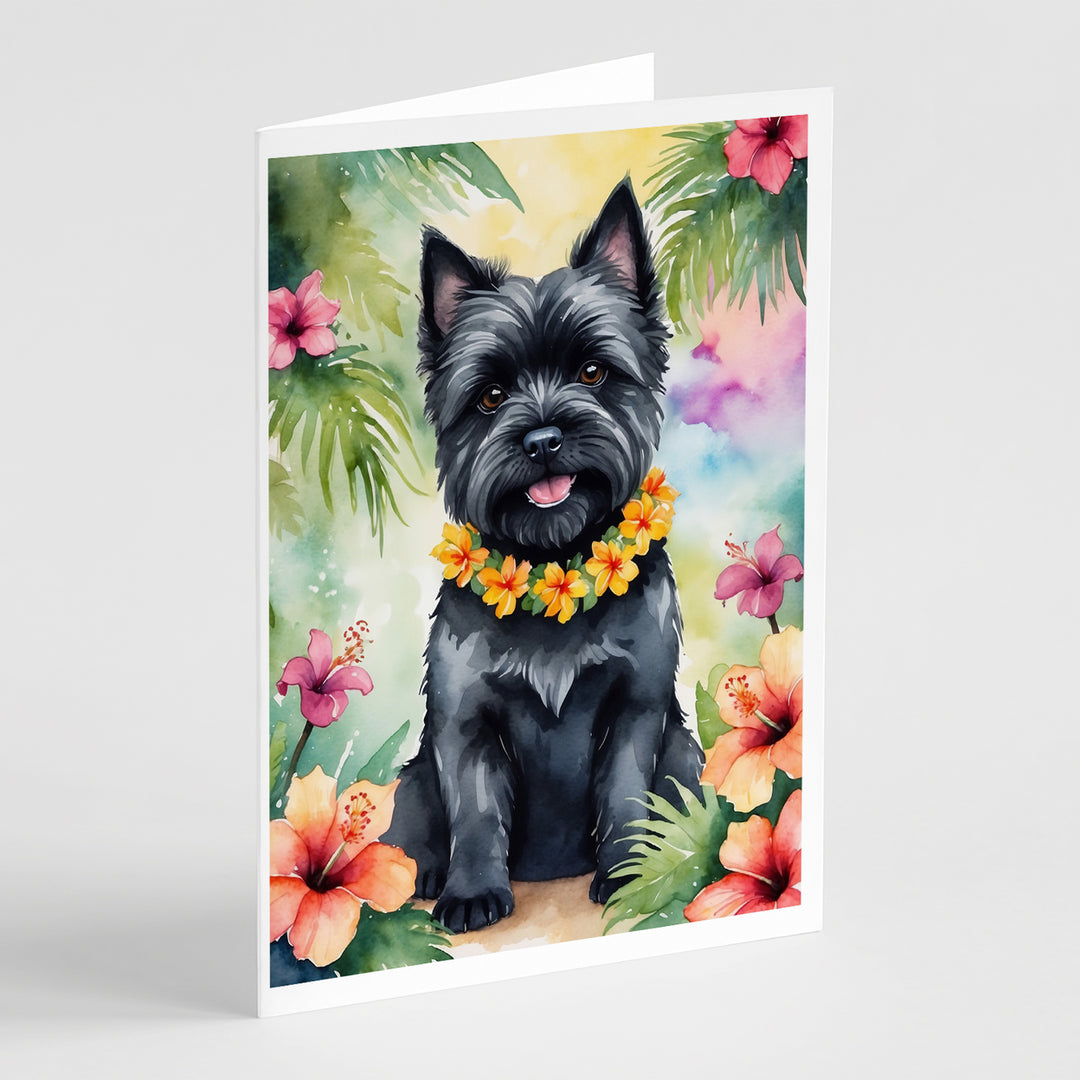 Yorkshire Terrier Luau Greeting Cards Pack of 8 Image 5