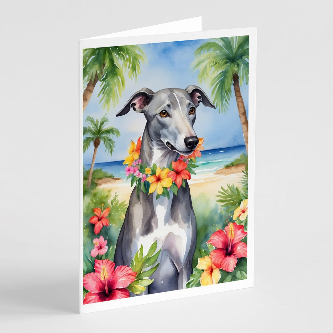 Yorkshire Terrier Luau Greeting Cards Pack of 8 Image 1