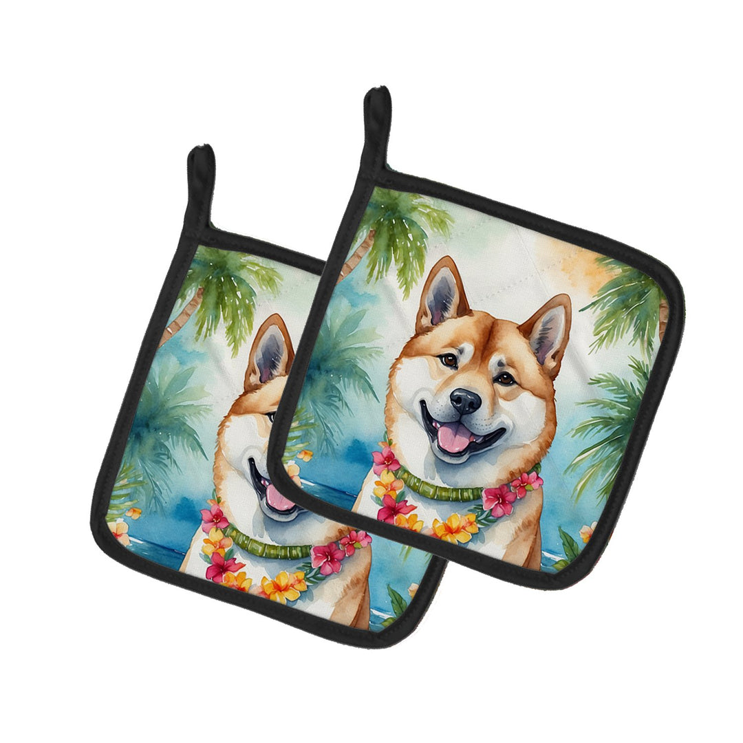 Yorkshire Terrier Luau Pair of Pot Holders Image 1