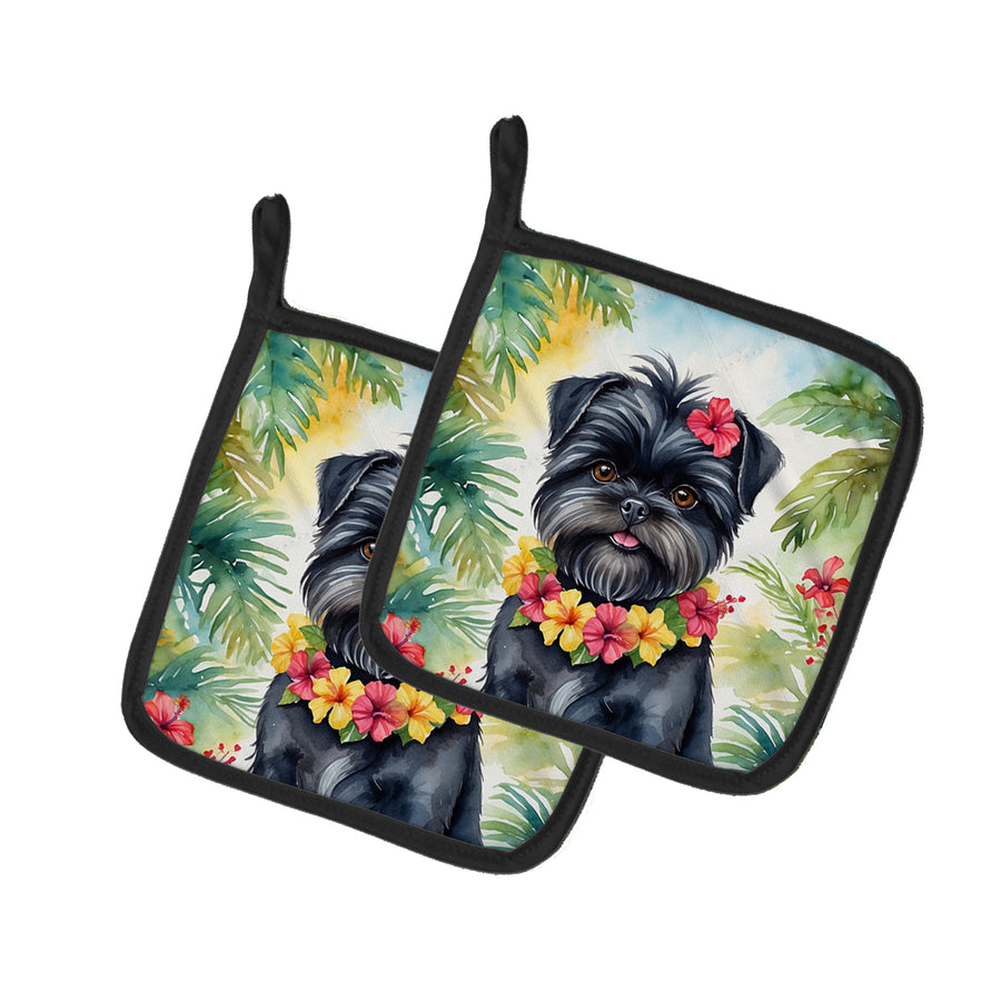 Yorkshire Terrier Luau Pair of Pot Holders Image 1