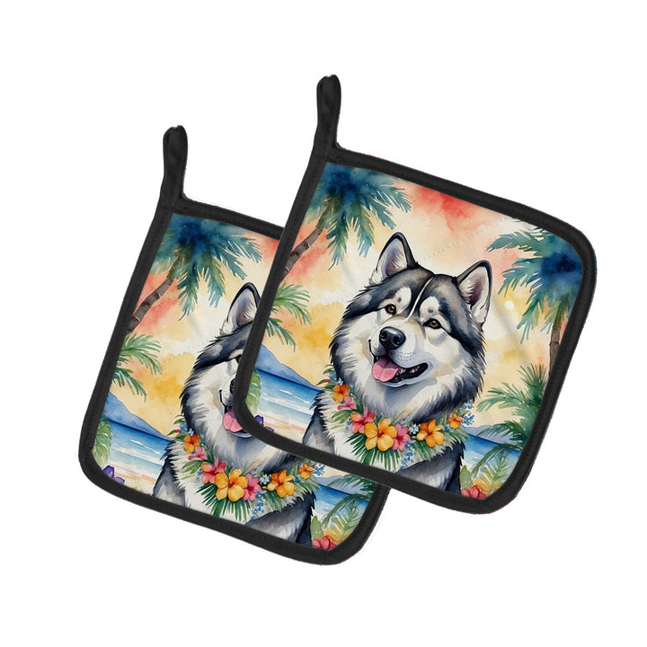 Yorkshire Terrier Luau Pair of Pot Holders Image 1