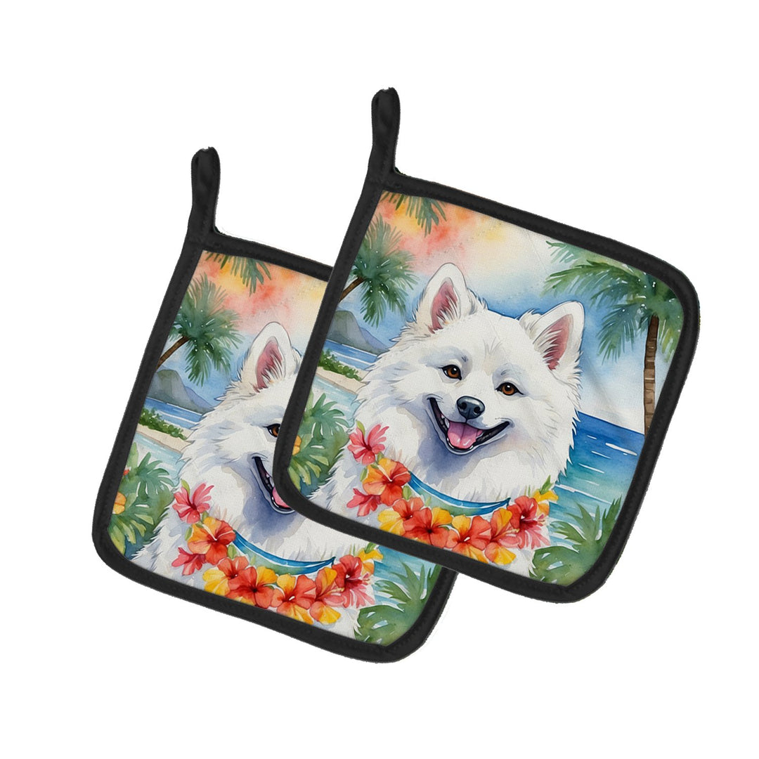 Yorkshire Terrier Luau Pair of Pot Holders Image 1