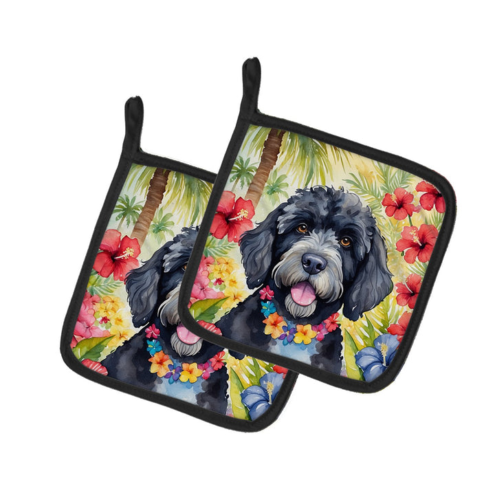 Yorkshire Terrier Luau Pair of Pot Holders Image 1