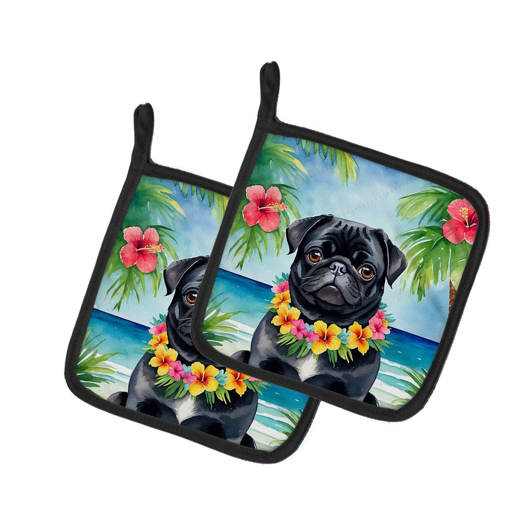 Yorkshire Terrier Luau Pair of Pot Holders Image 1