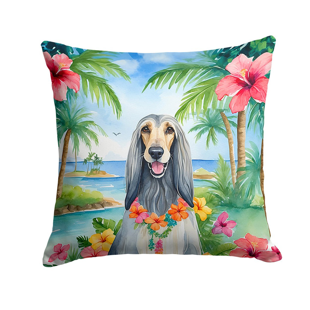 Yorkshire Terrier Luau Throw Pillow Image 1