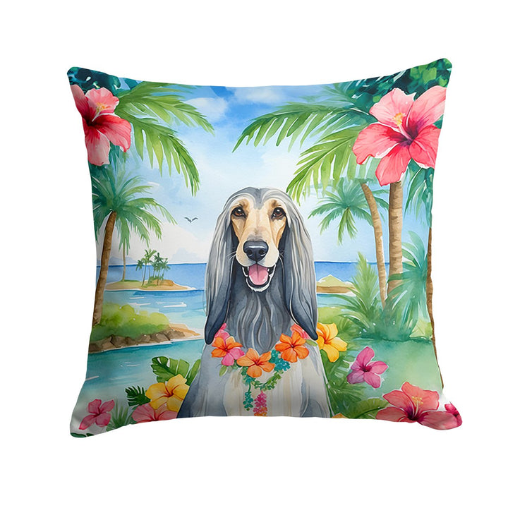 Yorkshire Terrier Luau Throw Pillow Image 1