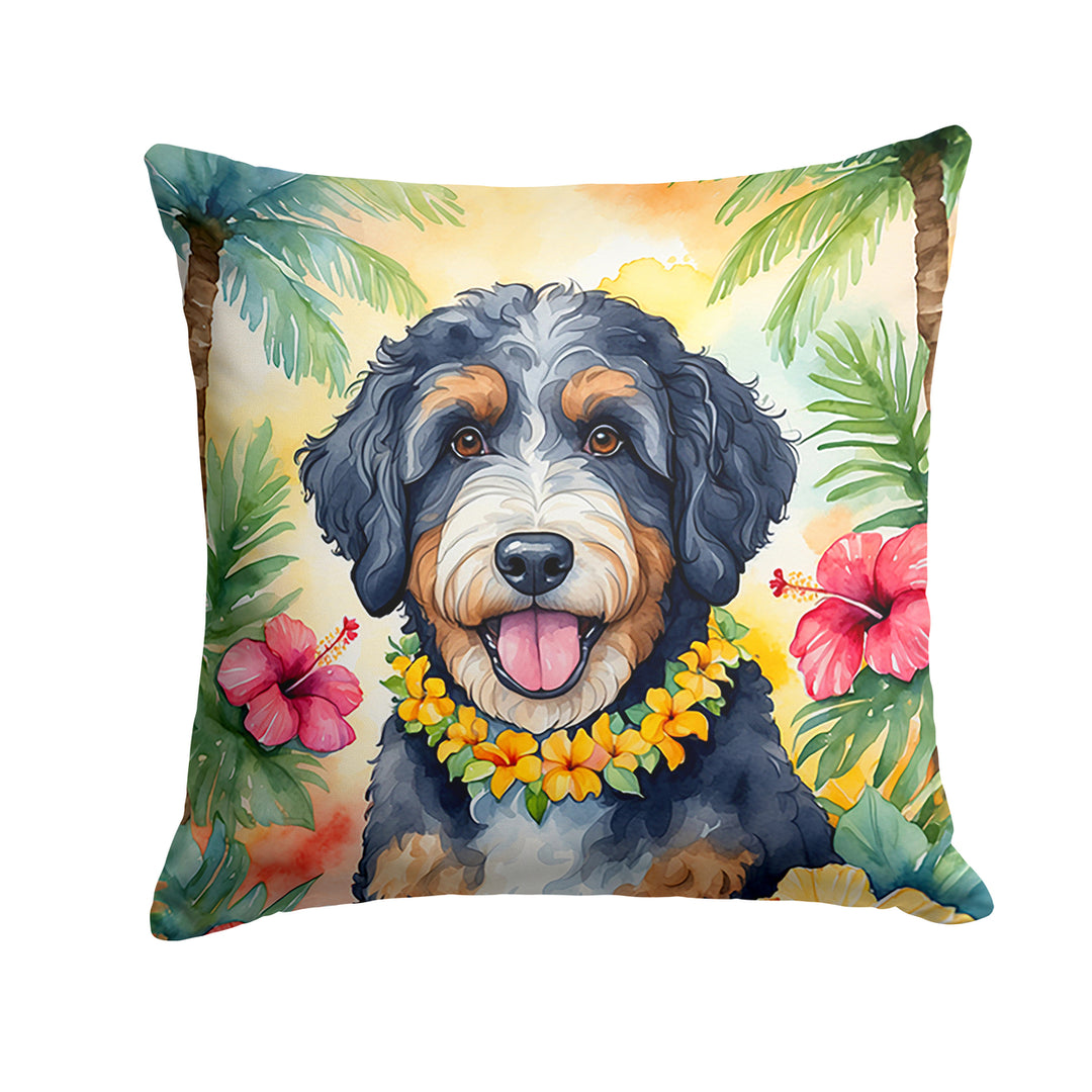 Yorkshire Terrier Luau Throw Pillow Image 4