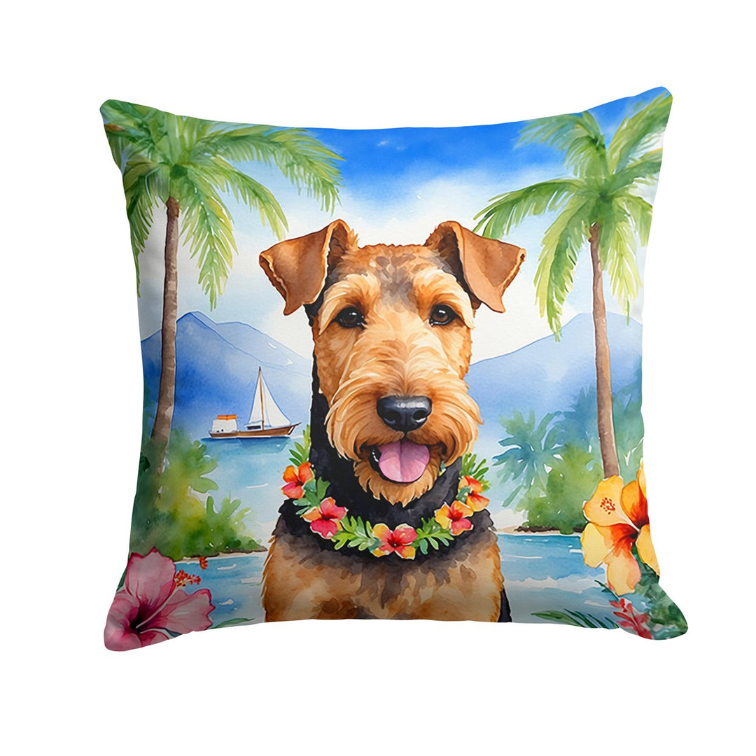 Yorkshire Terrier Luau Throw Pillow Image 1