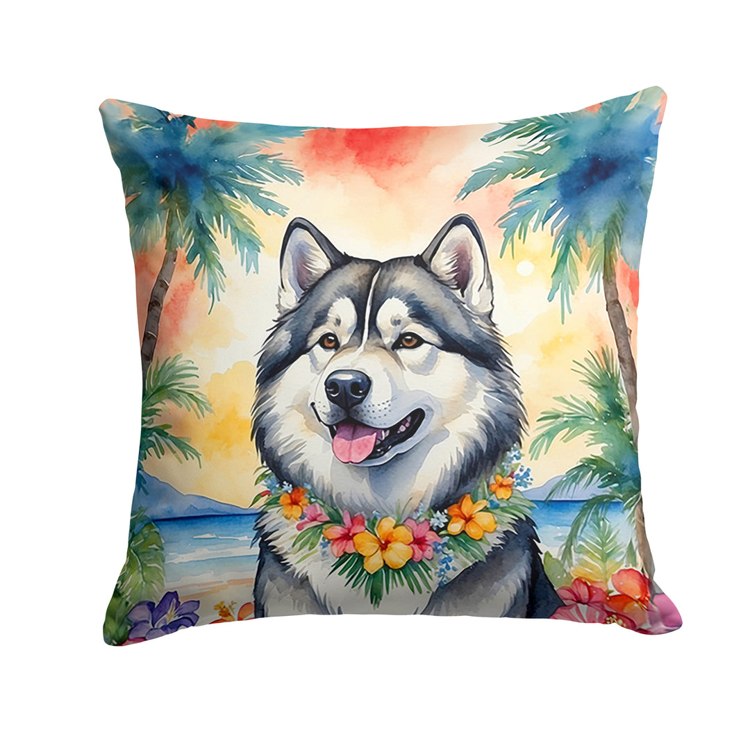 Yorkshire Terrier Luau Throw Pillow Image 1