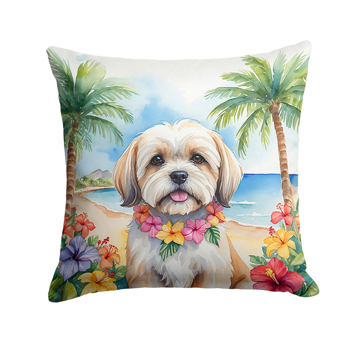 Yorkshire Terrier Luau Throw Pillow Image 2