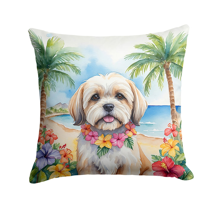 Yorkshire Terrier Luau Throw Pillow Image 3