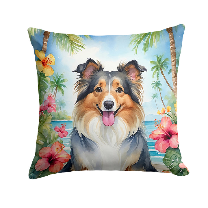 Yorkshire Terrier Luau Throw Pillow Image 2