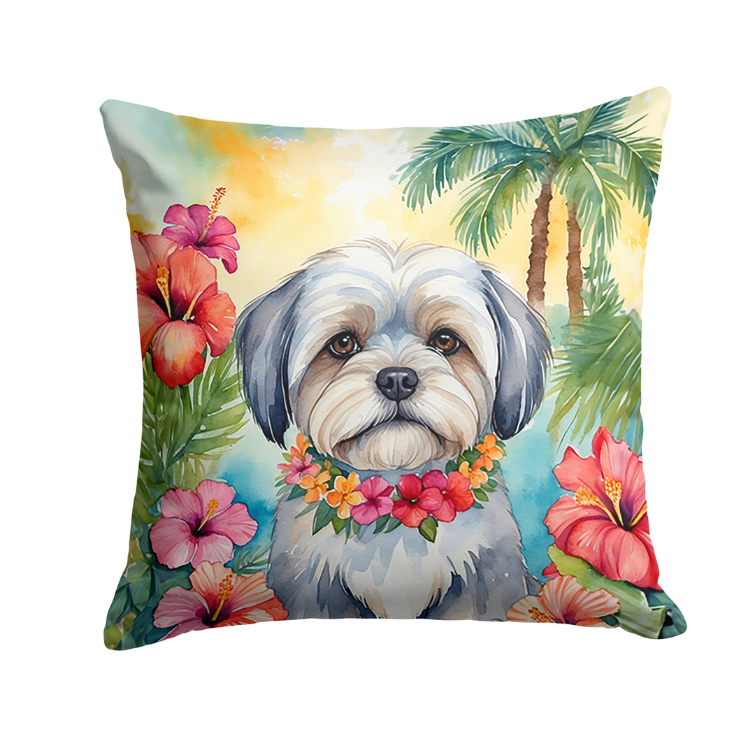 Yorkshire Terrier Luau Throw Pillow Image 4