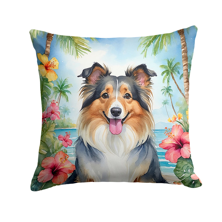 Yorkshire Terrier Luau Throw Pillow Image 3