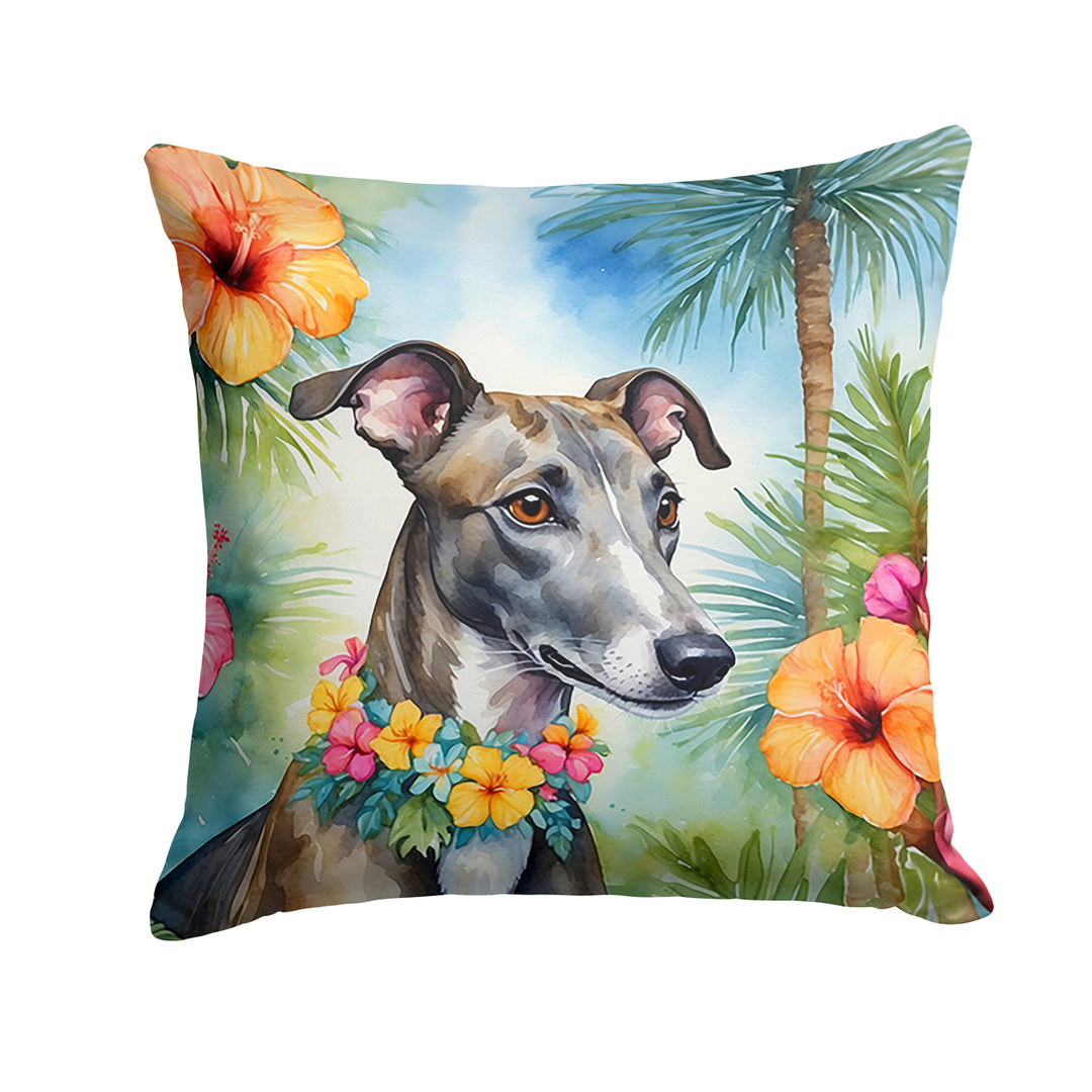 Yorkshire Terrier Luau Throw Pillow Image 1